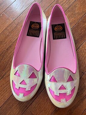 Strange Cvlt Halloween Edition Pearl Pink Jack O Lantern Iridescent Flats